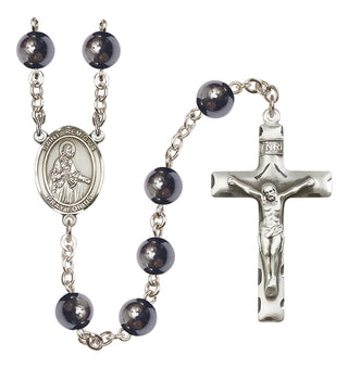 Silver-Plated 8mm Saint Remigius of Reims  Engraved Catholic Rosaries