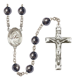 Silver-Plated 8mm Our Lady of Good Counsel  Engraved Catholic Rosaries