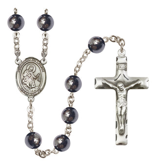 Silver-Plated 8mm Our Lady of Mercy  Engraved Catholic Rosaries