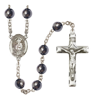 Silver Plated 8mm Hematite Saint Christina the Astonishing Rosary