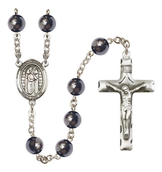 Silver Plated 8mm Hematite Saint Matthias the Apostle Rosary