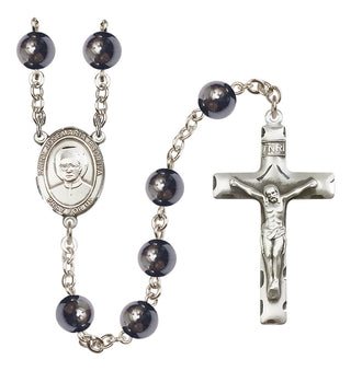 Silver Plated 8mm Hematite Saint Josemaria Escriva Rosary