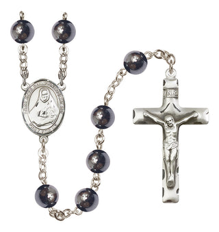 Silver-Plated 8mm Saint Rose Philippine Duchesne  Engraved Catholic Rosaries