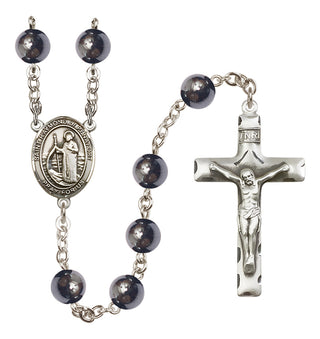 Silver-Plated 8mm Saint Raymond of Penafort  Engraved Catholic Rosaries