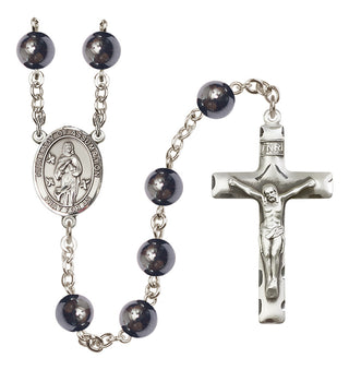 Silver-Plated 8mm Our Lady of Assumption  Engraved Catholic Rosaries