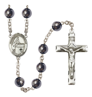 Silver Plated 8mm Hematite Blessed Emilee Doultremont Rosary