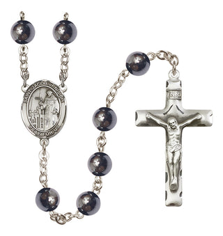 Silver-Plated 8mm Saint Jacob of Nisibis  Engraved Catholic Rosaries