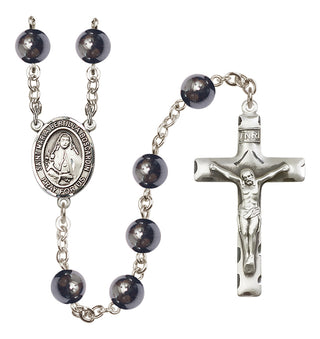 Silver-Plated 8mm Saint Maria Bertilla Boscardin  Engraved Catholic Rosaries