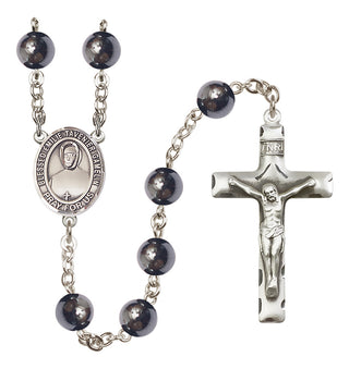 Silver-Plated 8mm Blessed Emilie Tavernier Gamelin  Engraved Catholic Rosaries