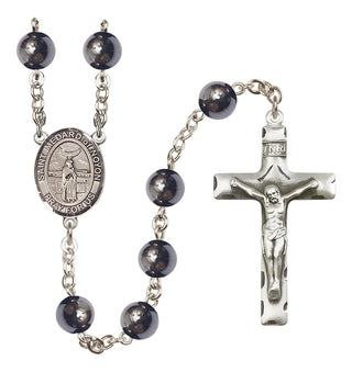 Silver-Plated 8mm Saint Medard of Noyon  Engraved Catholic Rosaries