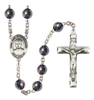 Silver-Plated 8mm Saint Jose Sanchez del Rio  Engraved Catholic Rosaries