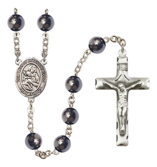 Silver-Plated 8mm Our Lady of the Precious Blood  Engraved Catholic Rosaries