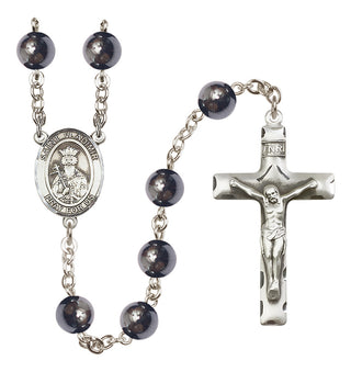 Silver Plated 8mm Hematite Saint Vladimir Rosary