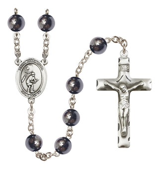 Silver-Plated 8mm Saint Sebastian / Tennis Rosary