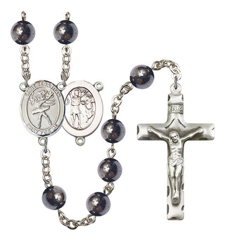 Saint Sebastian and Dance Rosary with Hematite Beads