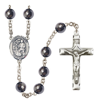 Silver-Plated 8mm Saint Sebastian/Karate Rosary