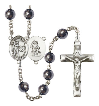 Guardian Angel and Golf Rosary with Hematite Beads