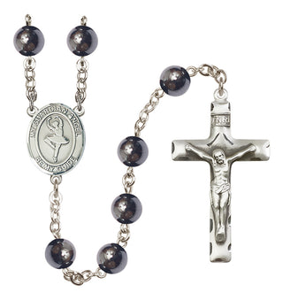 Silver-Plated 8mm Guardian Angel/Dance Rosary