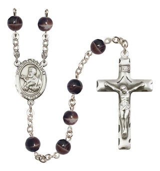 Silver-Plated 7mm Saint Francis Xavier  Engraved Catholic Rosaries