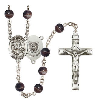 Silver-Plated 7mm Saint George / Coast Guard Rosary