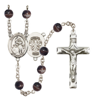 Silver-Plated 7mm Saint Joan of Arc / Nat'l Guard Rosary