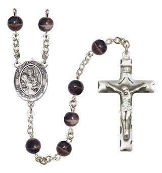 Silver Plated 7mm Brown San Ramon Nonato Rosary
