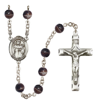 Silver Plated 7mm Brown Saint Casimir of Poland Rosary