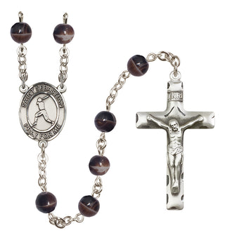 Silver-Plated 7mm Saint Sebastian/Baseball Rosary