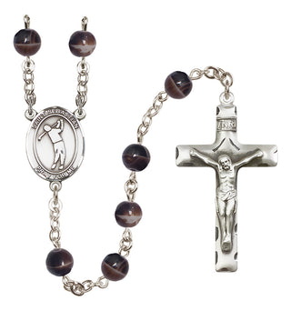 Silver-Plated 7mm Saint Sebastian/Golf Rosary