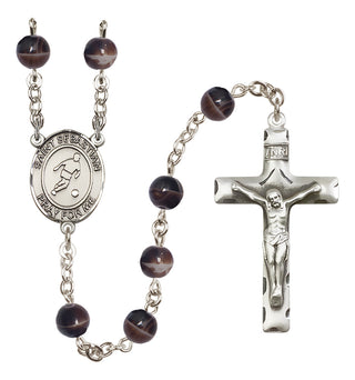 Silver-Plated 7mm Saint Sebastian/Soccer Rosary
