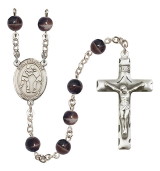 Silver-Plated 7mm Saint Sebastian/Wrestling Rosary