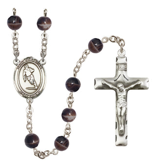 Silver-Plated 7mm Saint Sebastian / Rugby Rosary
