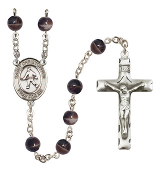 Silver-Plated 7mm Saint Christopher / Field Hockey Rosary