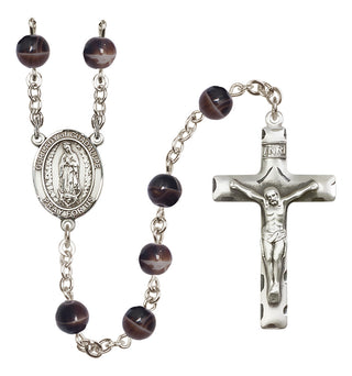 Silver-Plated 7mm Our Lady of Guadalupe  Engraved Catholic Rosaries