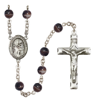 Silver-Plated 7mm San Juan de la Cruz  Engraved Catholic Rosaries