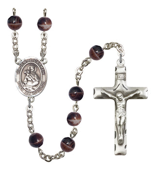Virgen del Carmen Rosary with Brown Beads