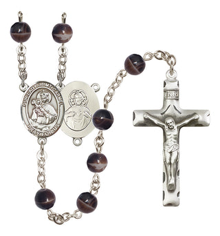 Silver-Plated 7mm Our Lady of Mount Carmel Rosary