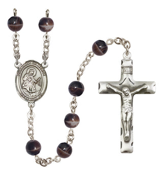 Silver-Plated 7mm Our Lady of Mercy  Engraved Catholic Rosaries