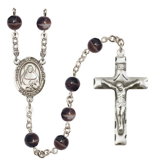 Silver-Plated 7mm Saint Marie Magdalen Postel  Engraved Catholic Rosaries