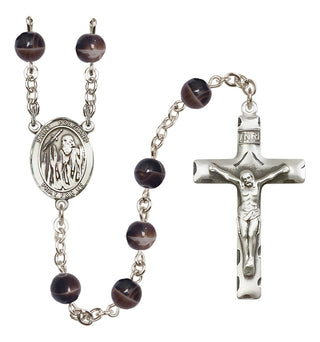 Silver-Plated 7mm Saint Polycarp of Smyrna  Engraved Catholic Rosaries