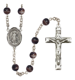 Silver-Plated 7mm Saint Juliana of Cumae  Engraved Catholic Rosaries