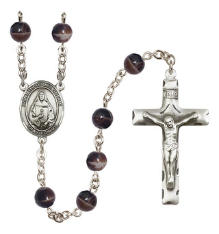 Silver-Plated 7mm Saint Theodora  Engraved Catholic Rosaries