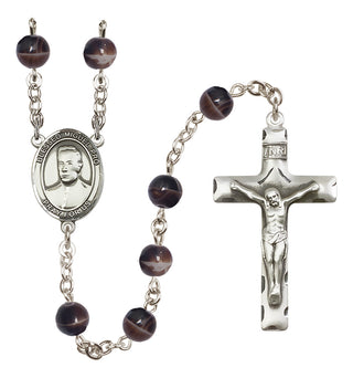 Silver-Plated 7mm Blessed Miguel Pro  Engraved Catholic Rosaries