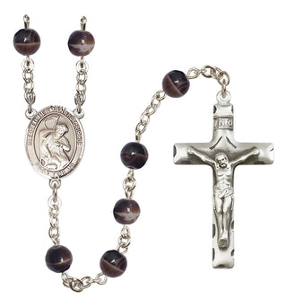 Silver Plated 7mm Brown Blessed Herman the Cripple Rosary
