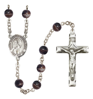 Silver-Plated 7mm Saint Anthony Mary Claret  Engraved Catholic Rosaries