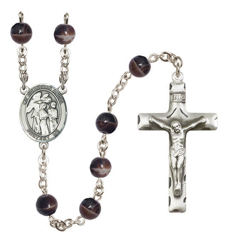 Silver-Plated 7mm Guardian Angel w/Children Rosary | Engravable
