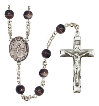 Silver-Plated 7mm Saint Medard of Noyon  Engraved Catholic Rosaries