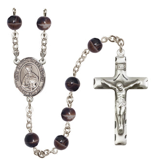 Silver-Plated 7mm Saint Edmund of East Anglia  Engraved Catholic Rosaries