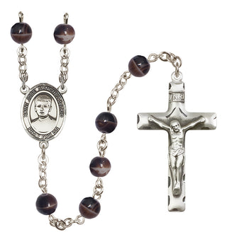 Silver Plated 7mm Brown Saint Jose Sanchez del Rio Rosary