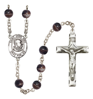 Silver-Plated 7mm Saint John Xxiii  Engraved Catholic Rosaries